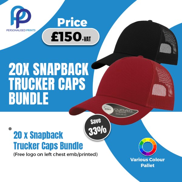 20x Snapback Trucker Caps Bundle  Thumbnail