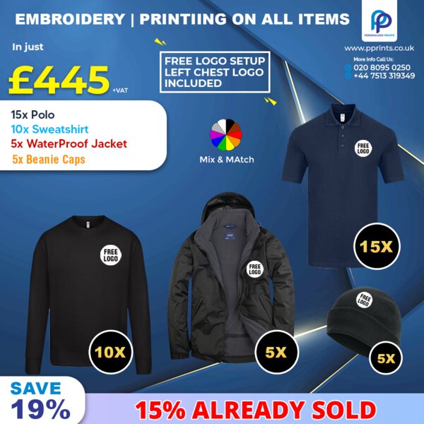 All-Season Workwear Fusion with Free Left Chest Logo, Embroidered & Printed Thumbnail