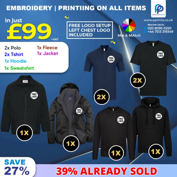 Executive Winter Wardrobe Winter Workwear Bundle with Free Left Chest Logo, Embroidered & Printed Thumbnail