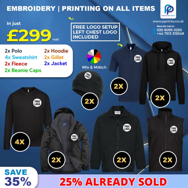 Executive Winter Ensemble Winter Workwear Bundle with Free Left Chest Logo, Embroidered & Printed Thumbnail