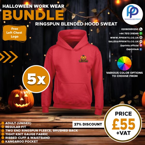 Halloween 5X Blended Hood Sweat Work Wear Bundle + Free Left Chest Logo Thumbnail