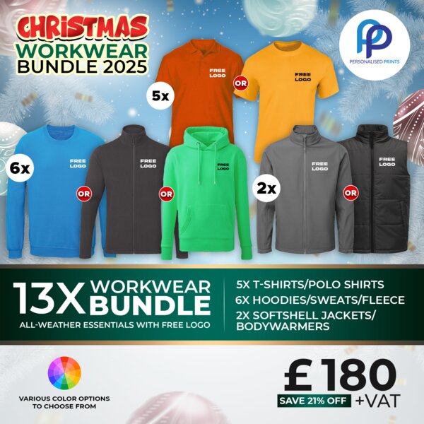 13X Christmas All Weather Essentials Workwear Bundle + Free Left Chest Print Thumbnail