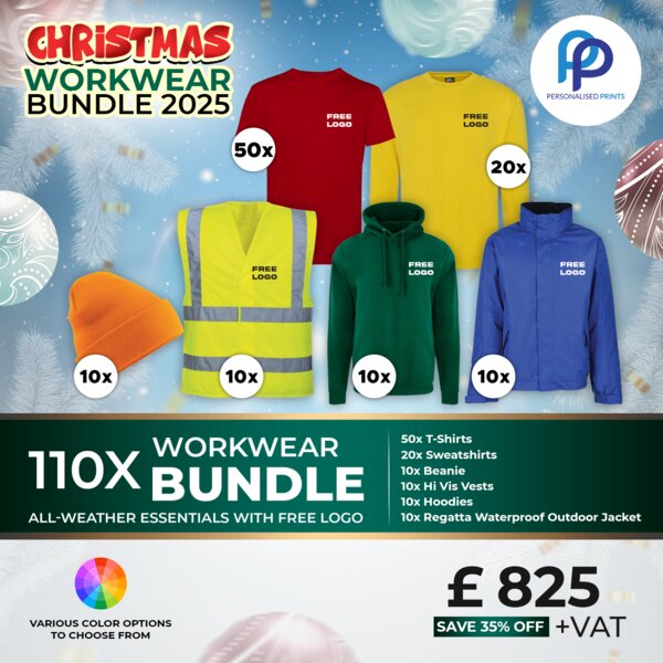 110X Christmas All Weather Essentials Workwear Bundle + Free Left Chest Print Thumbnail